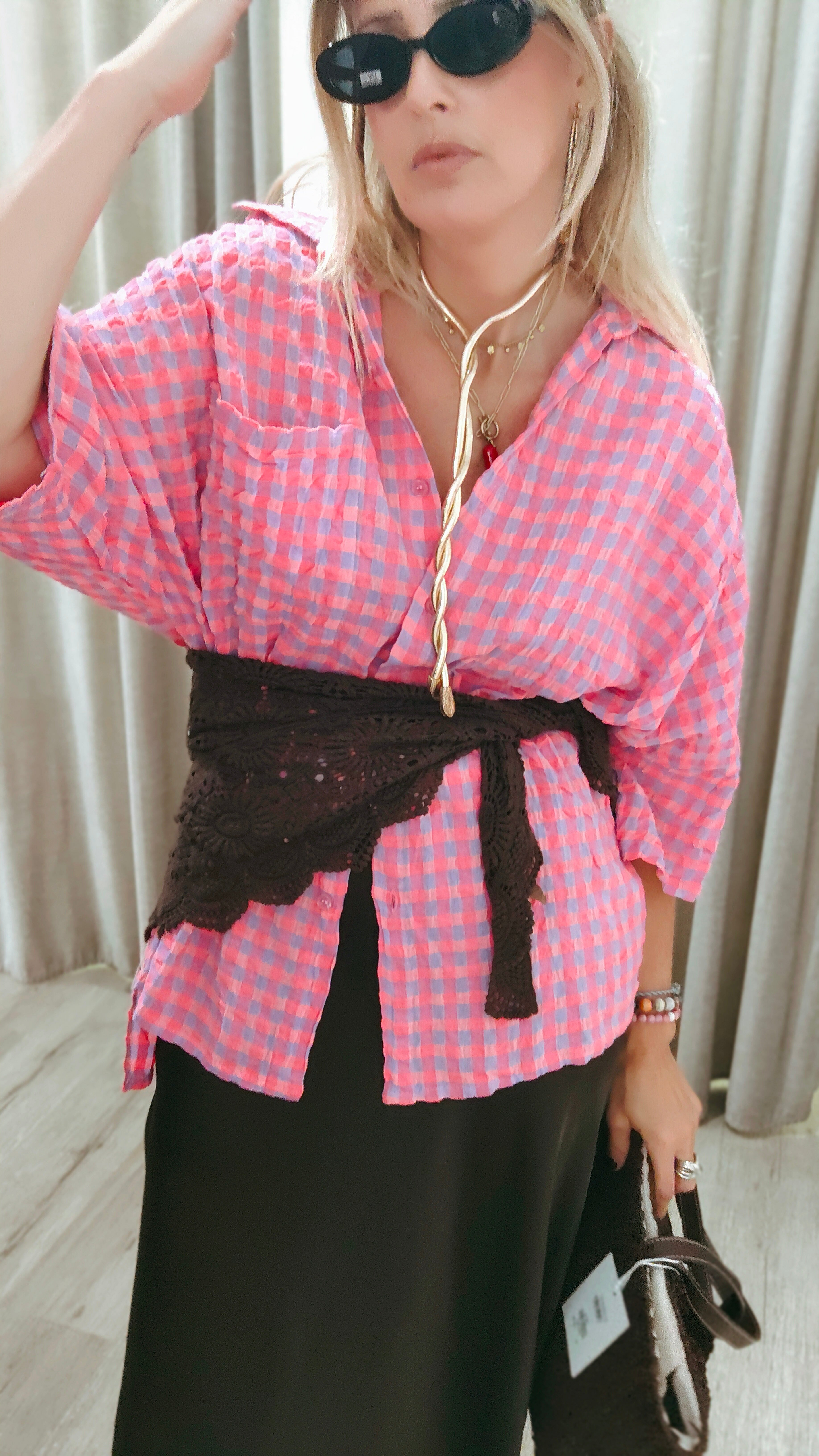 CAMISA OVERSIZE TEXTURA VICHY