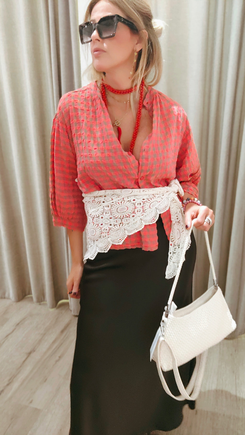 CAMISA VICHY NARANJA