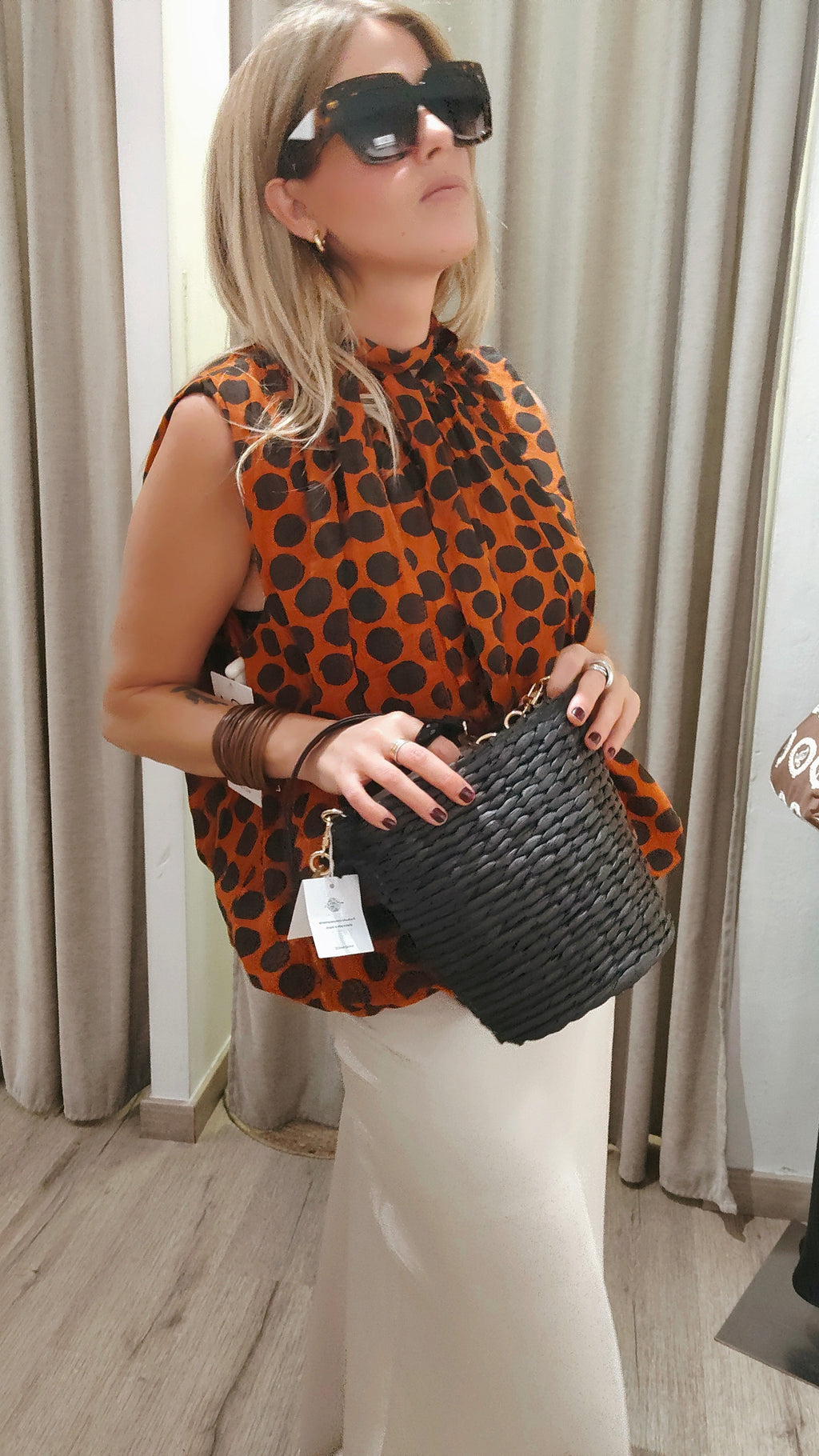 TOP HALTER NARANJA LUNARES