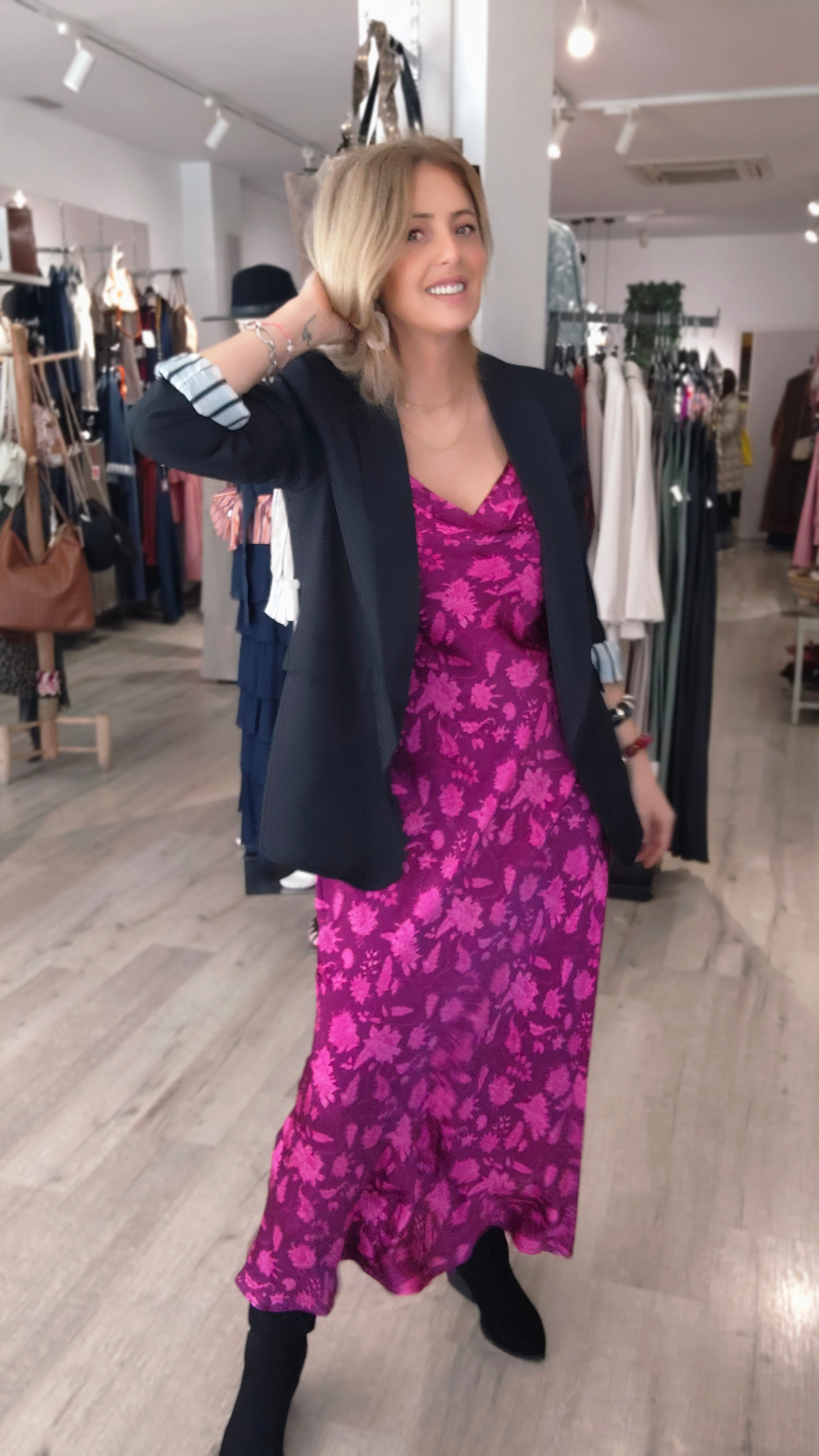VESTIDO MAREJADA FUCSIA