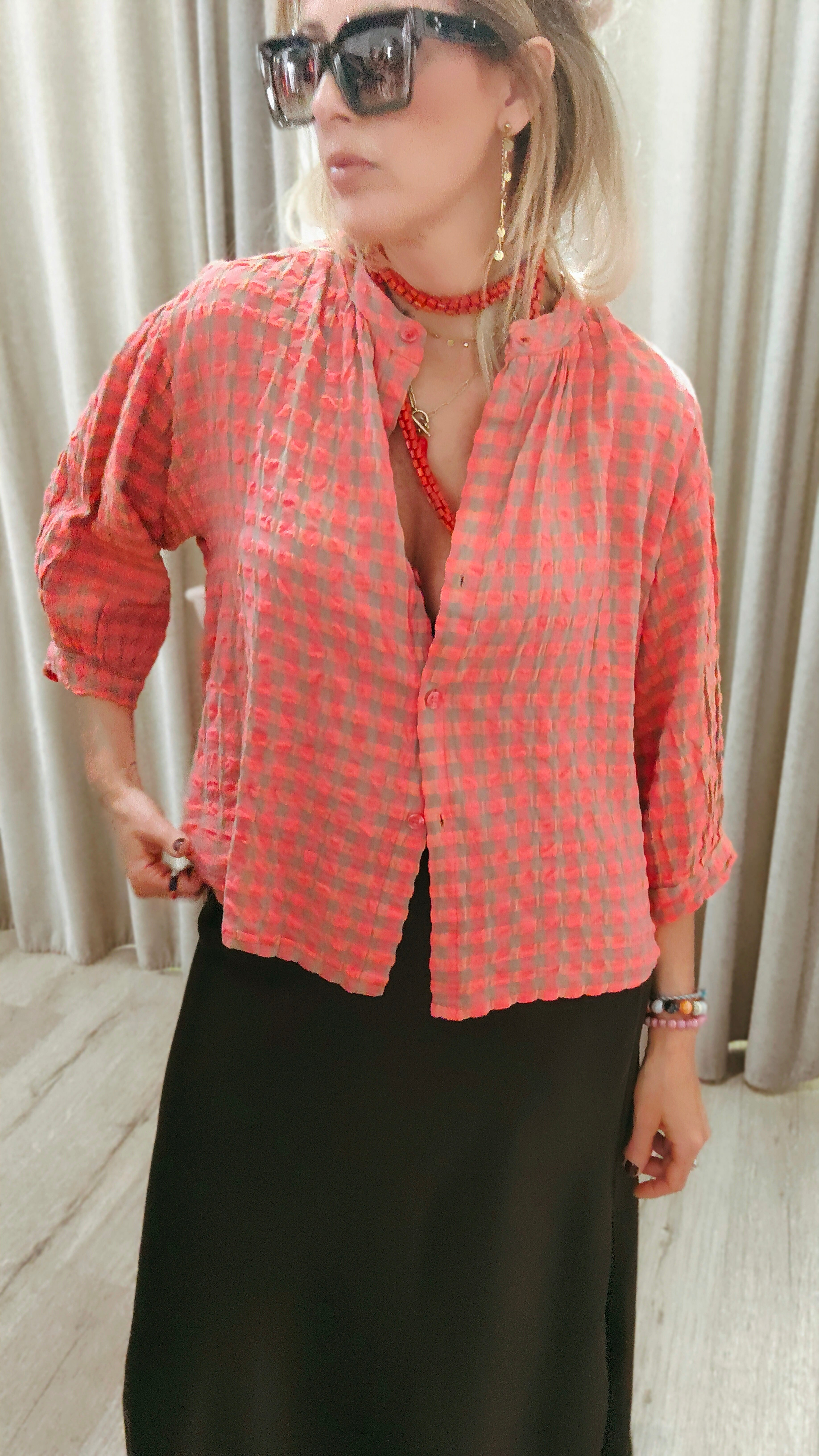CAMISA VICHY NARANJA