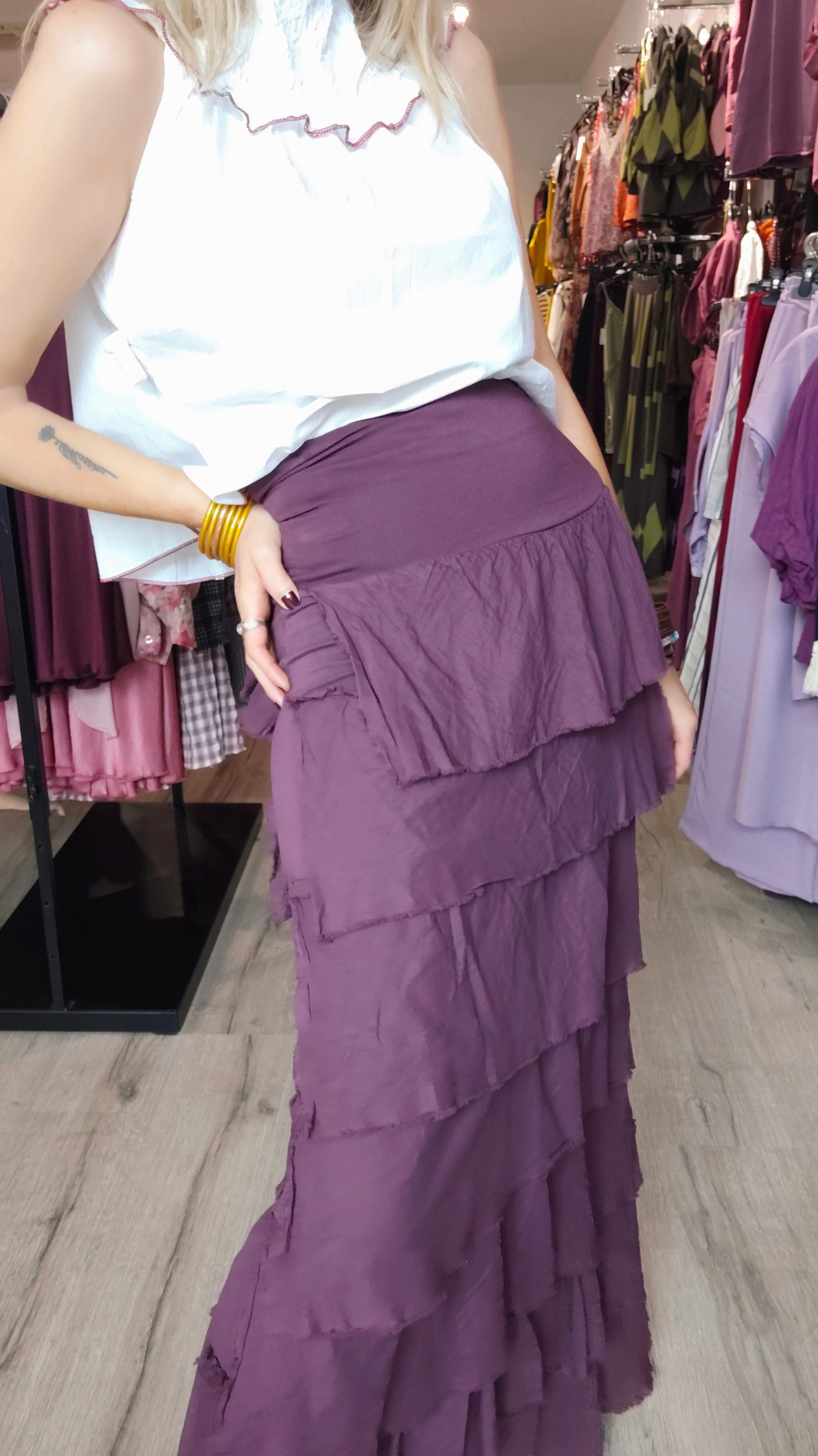 FALDA BOHO VOLANTES