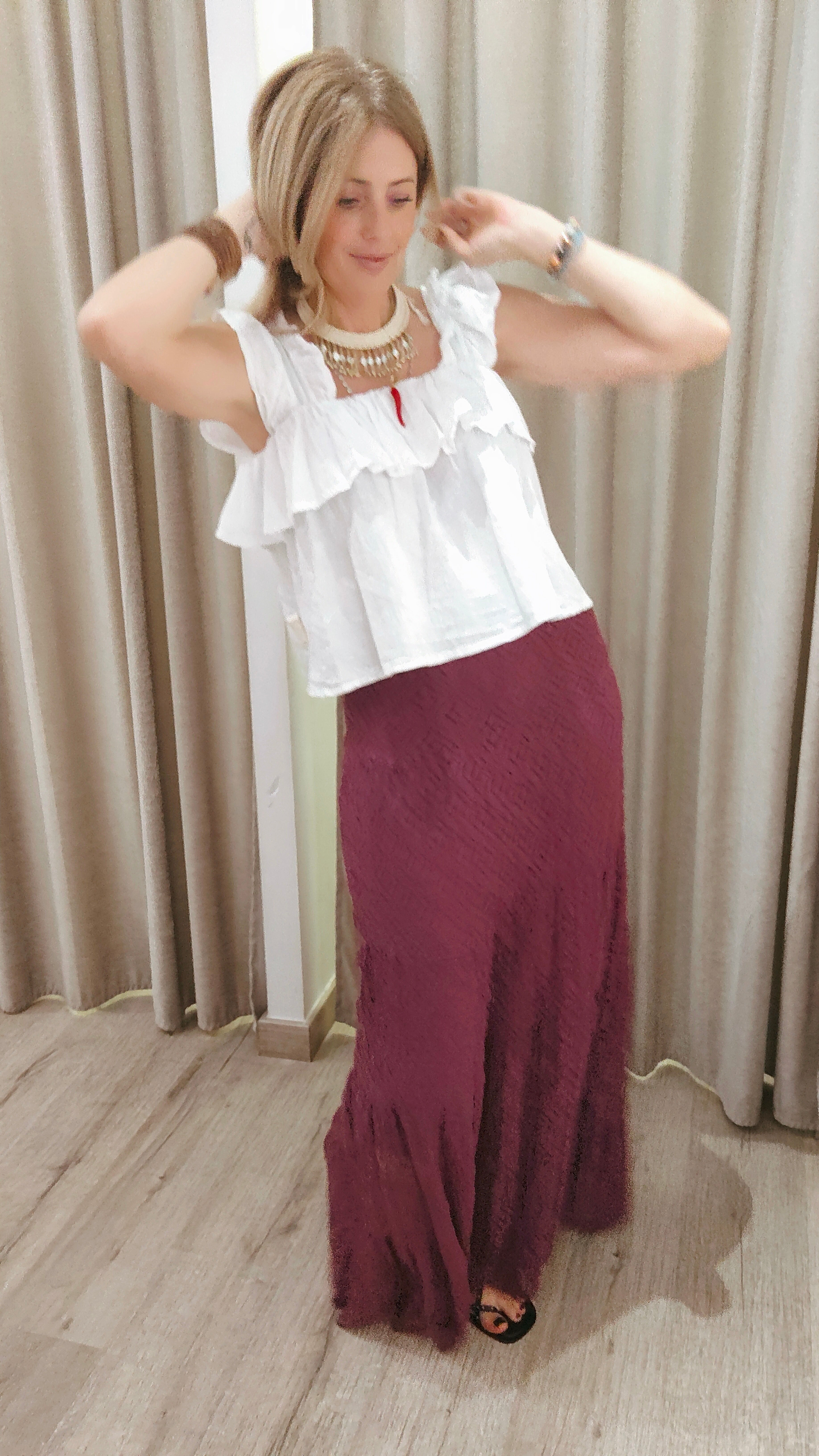 BLUSA BLANCA FRUNCES