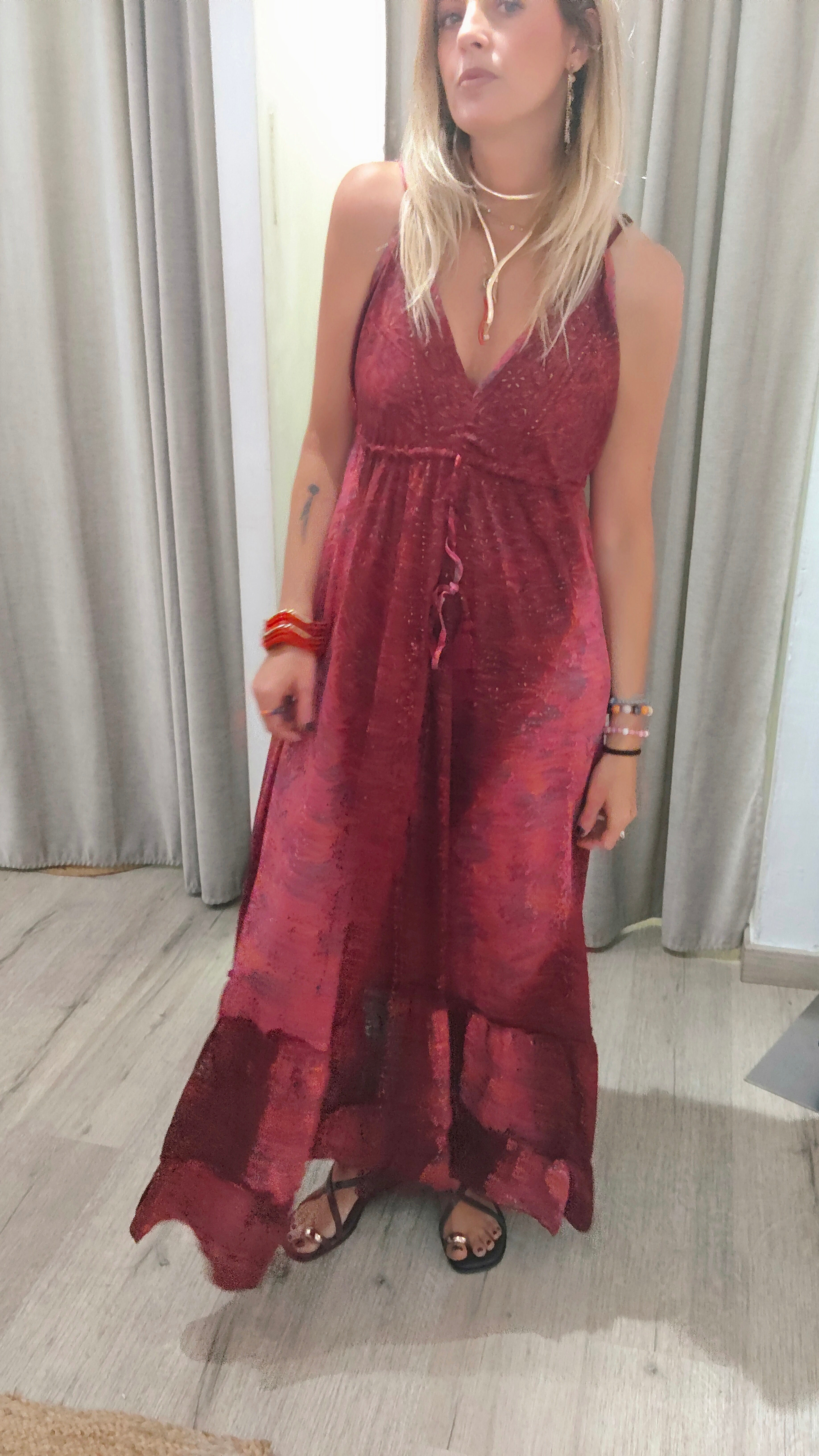 VESTIDO MAXI ESTAMPADO VOLANTE