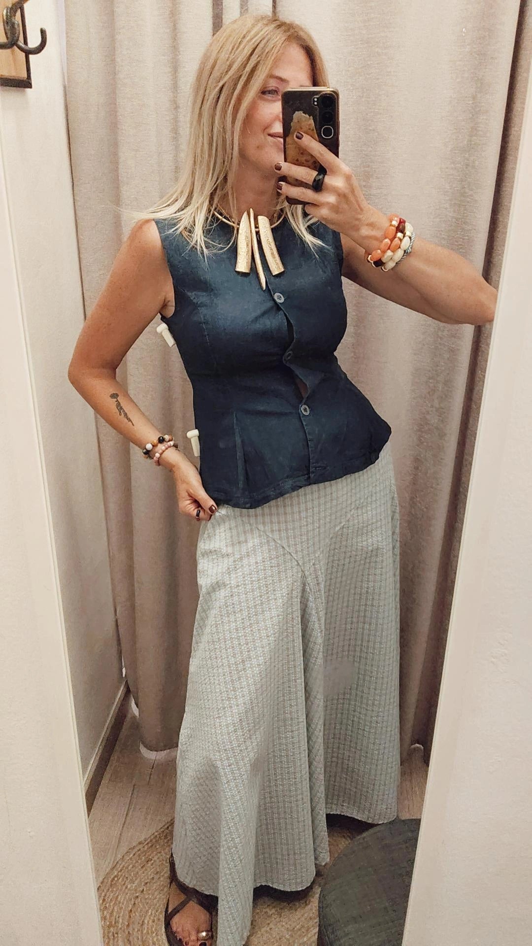 CHALECO DENIM ENTALLADO PEPLUM
