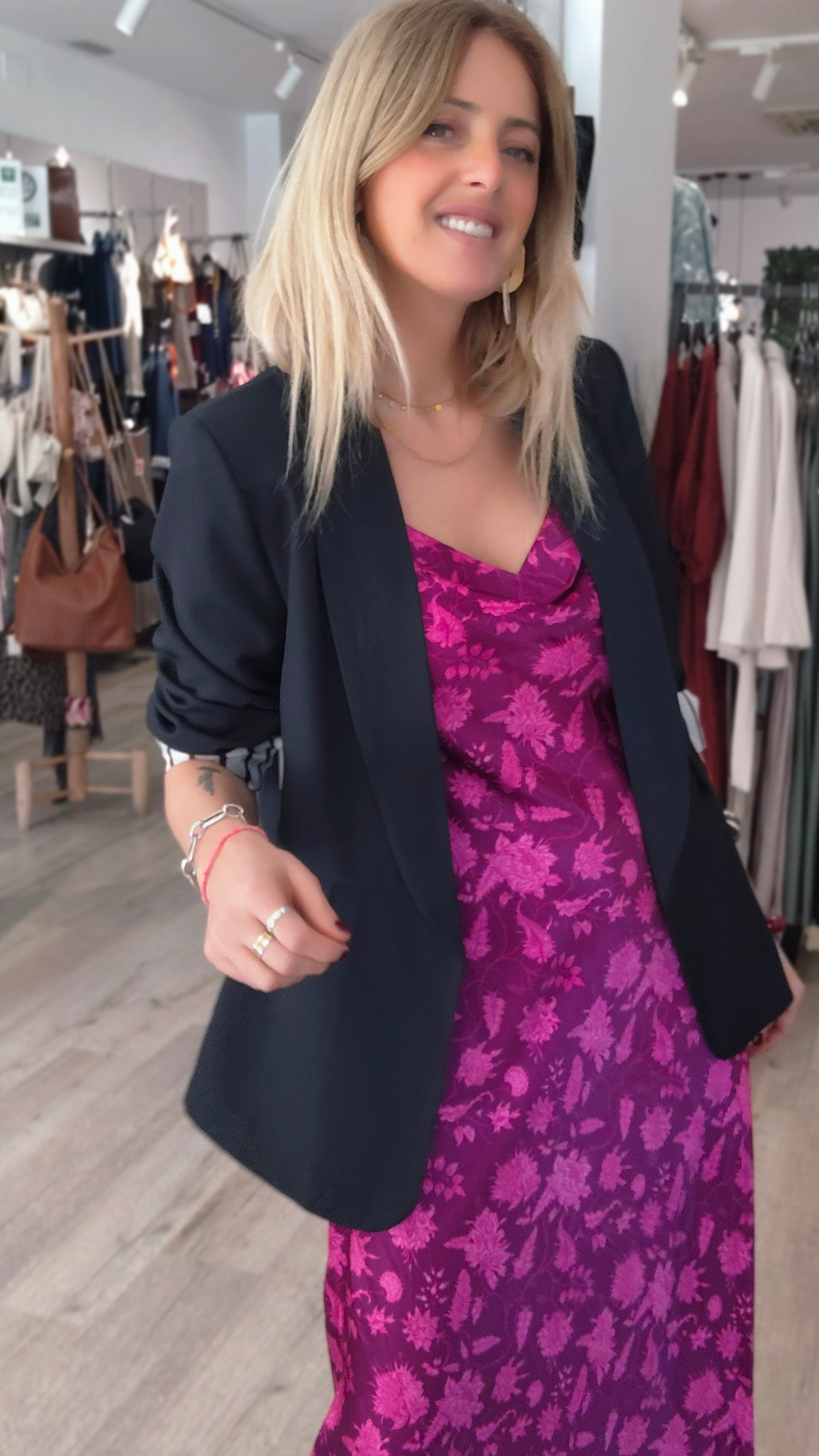 VESTIDO MAREJADA FUCSIA