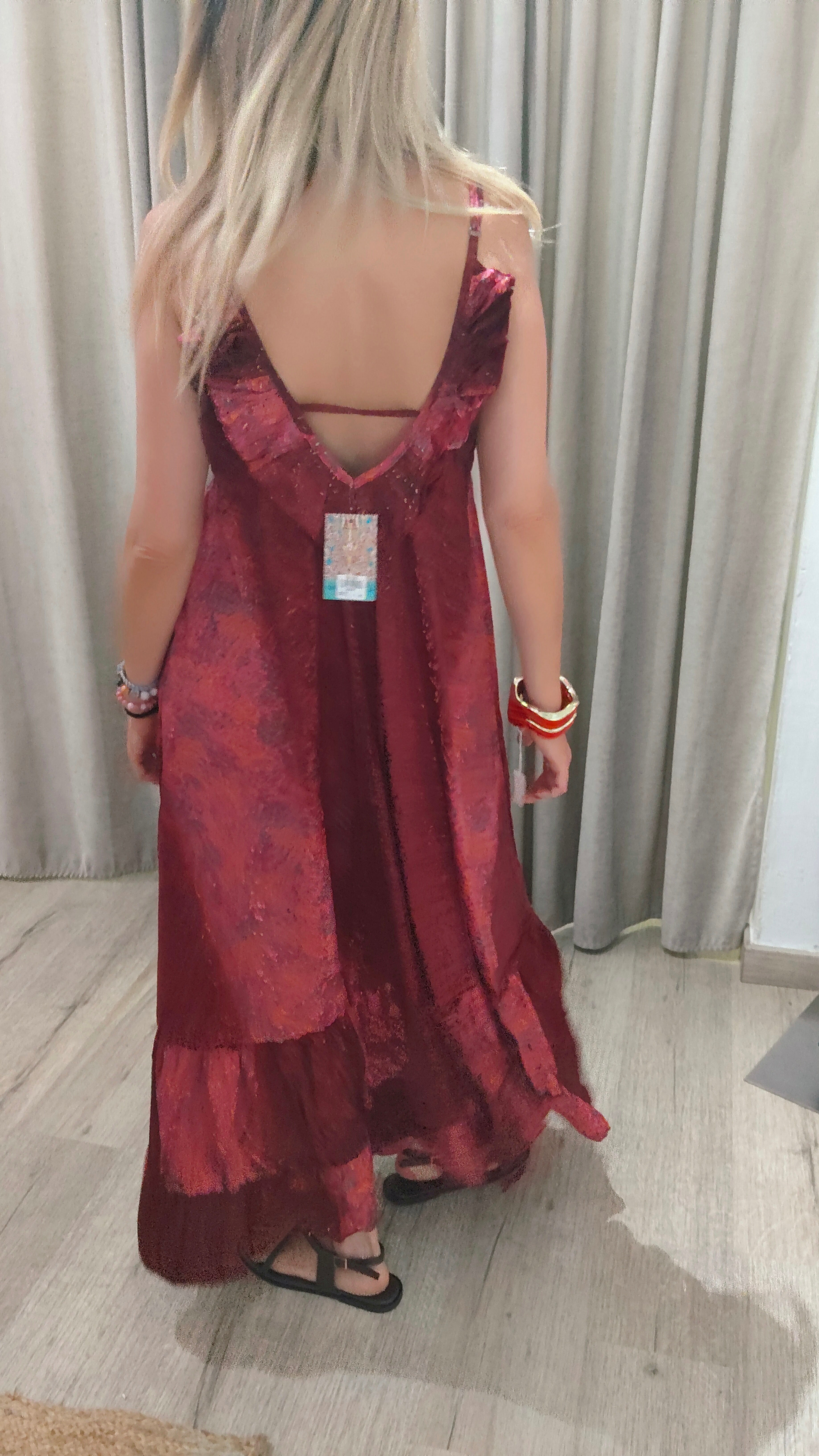 VESTIDO MAXI ESTAMPADO VOLANTE