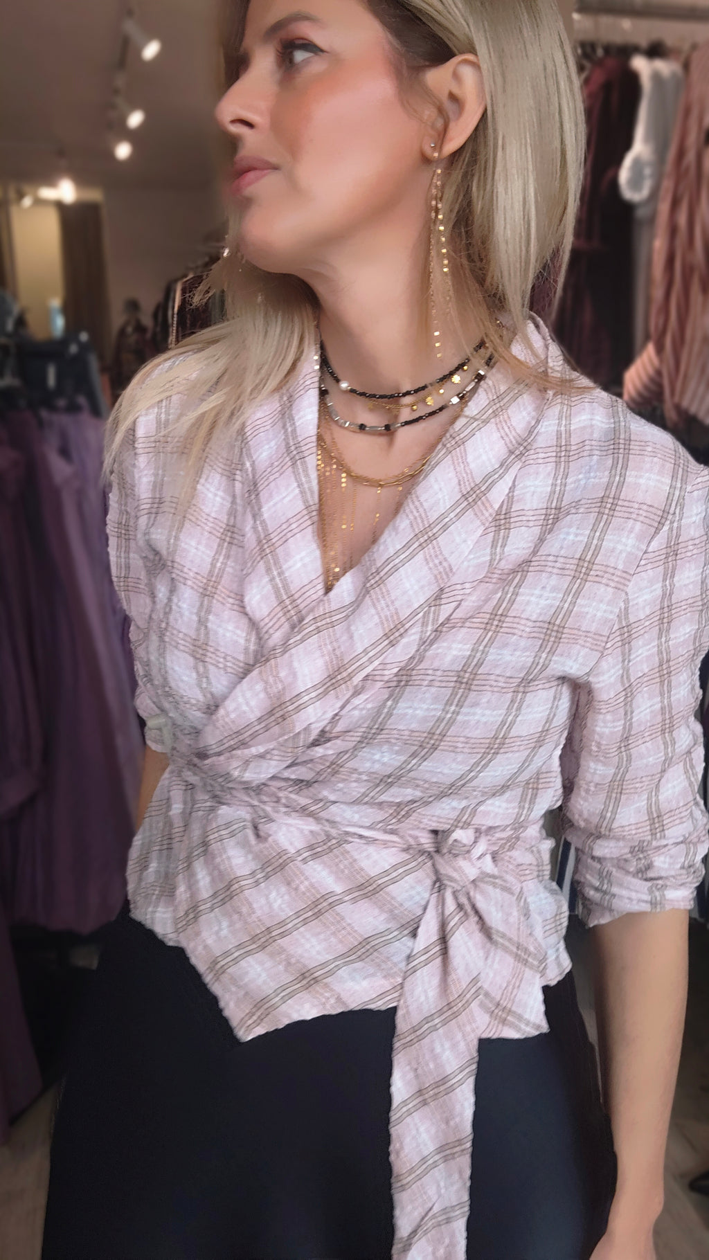 CAMISA CRUZADA CUADROS