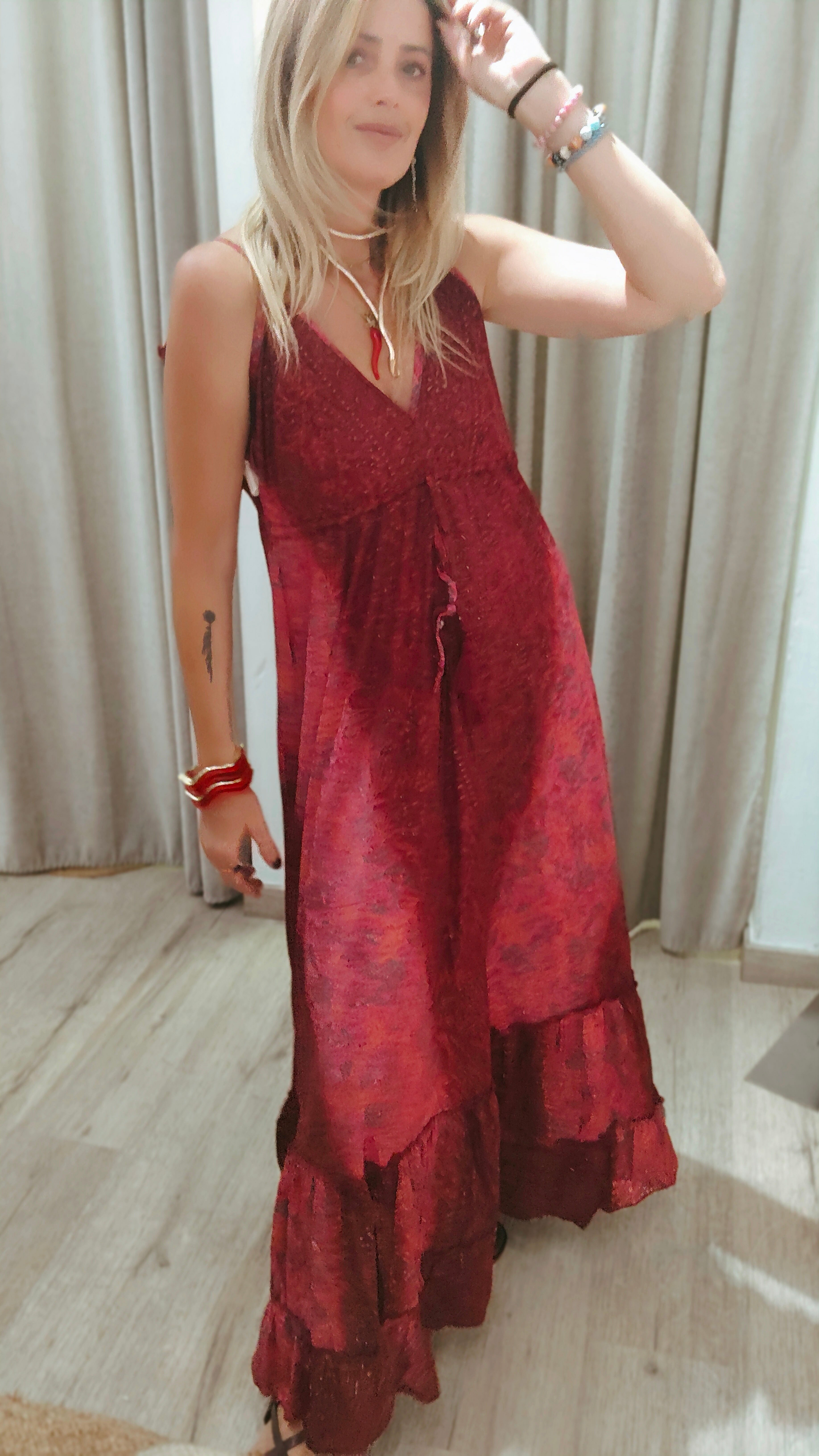VESTIDO MAXI ESTAMPADO VOLANTE