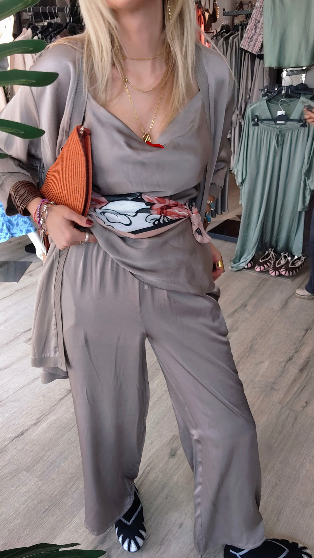 PANTALON SATEN TOPO