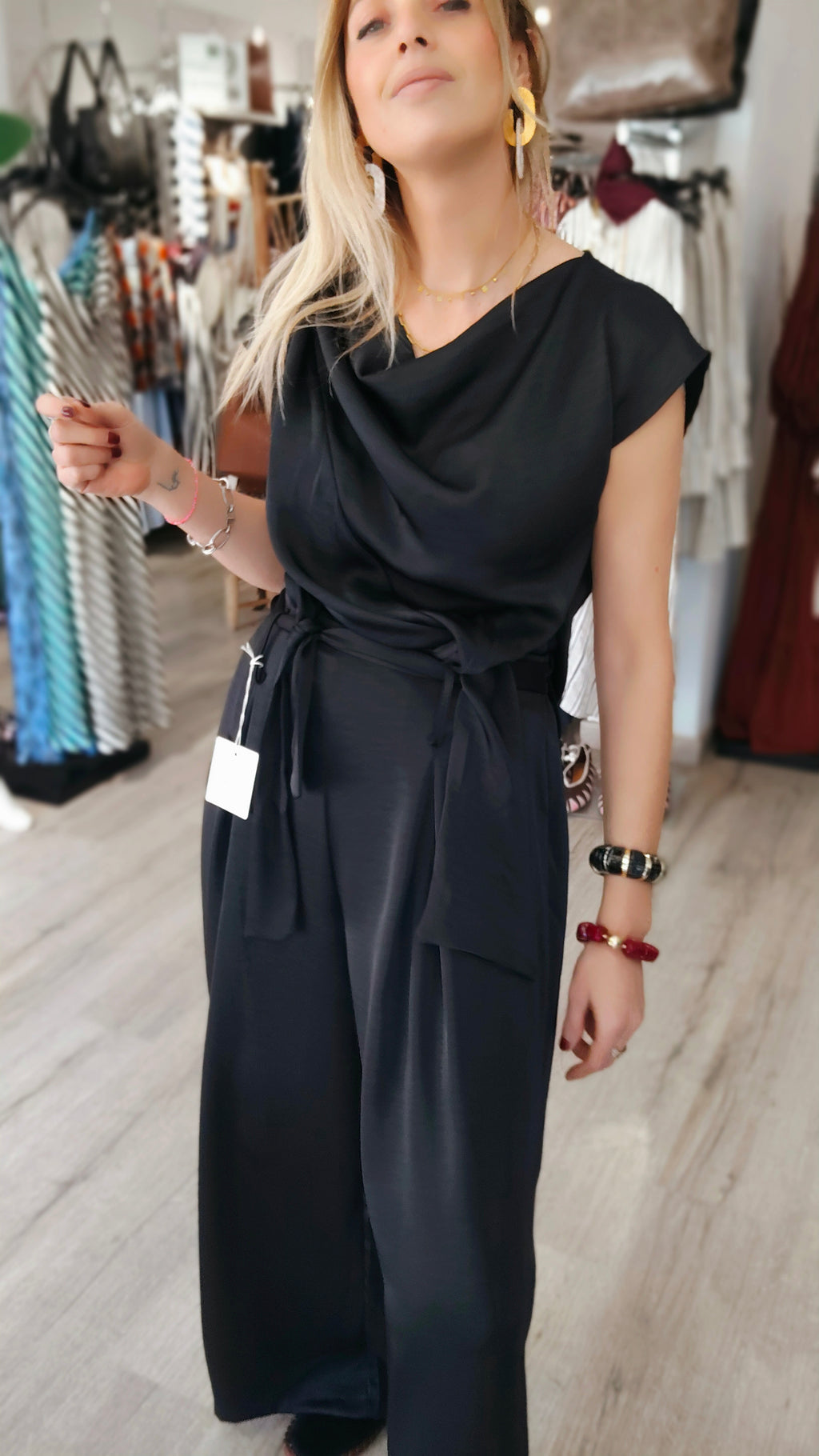 PANTALON SATÉN NEGRO