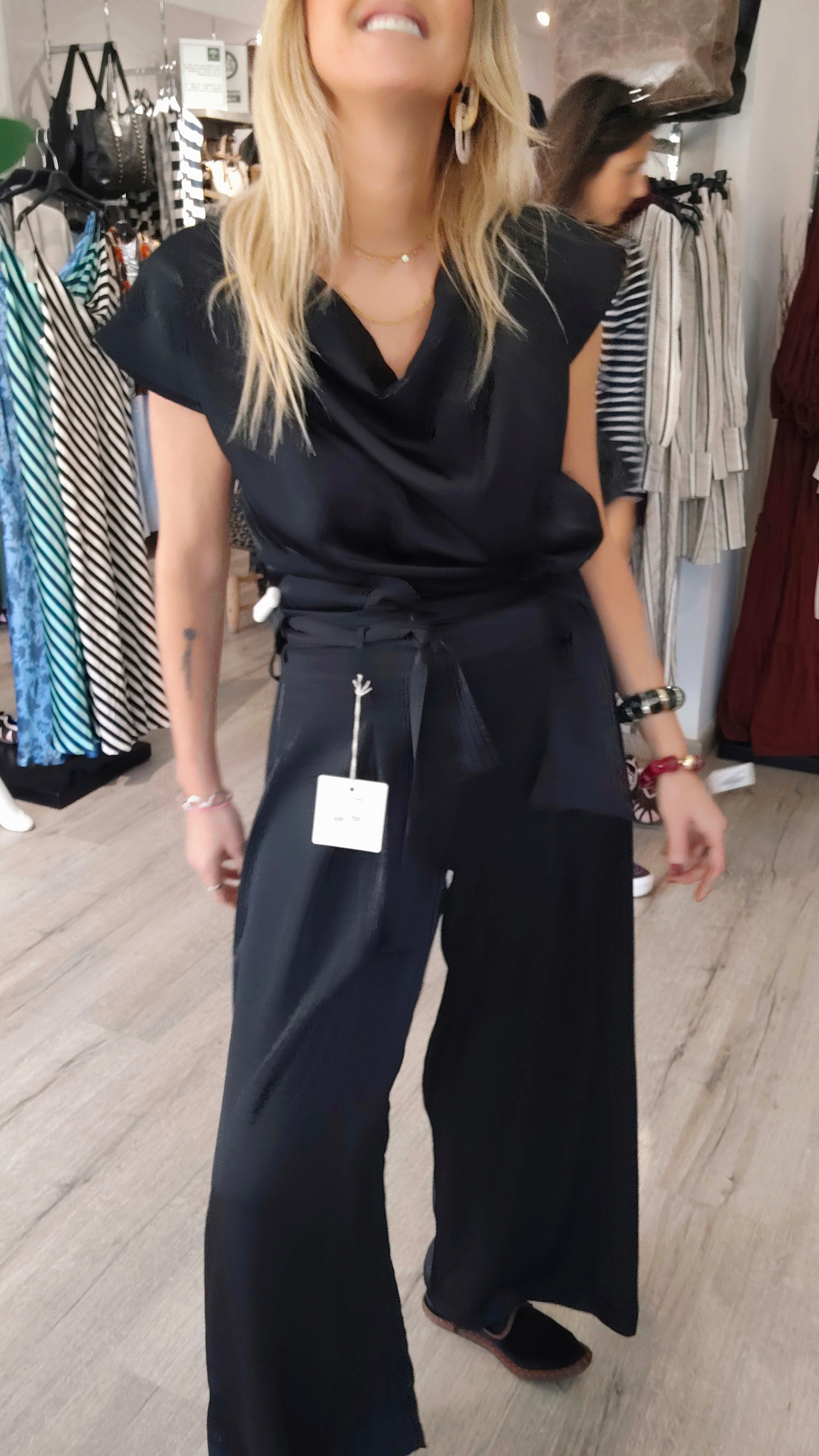 PANTALON SATÉN NEGRO
