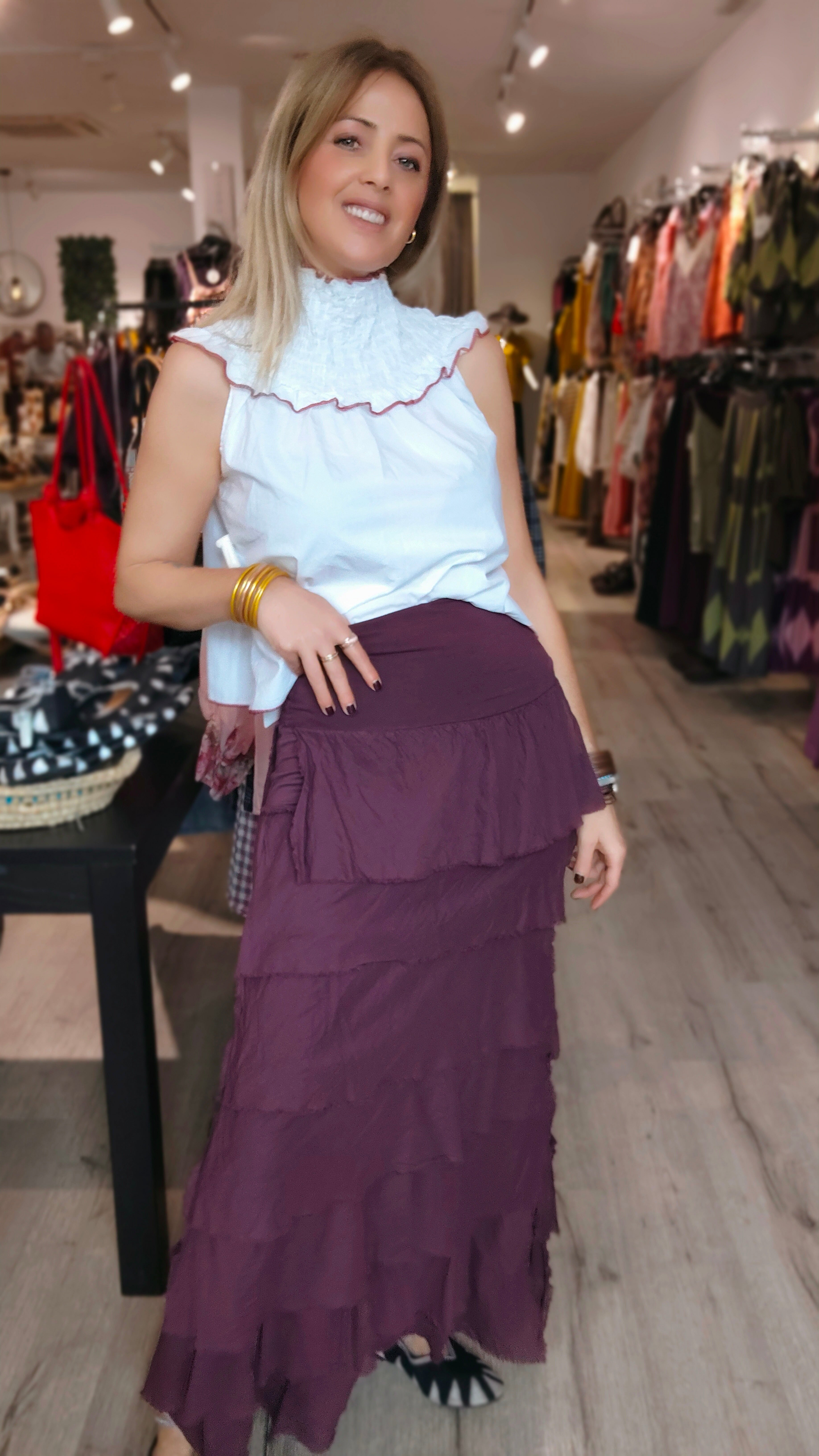 FALDA BOHO VOLANTES