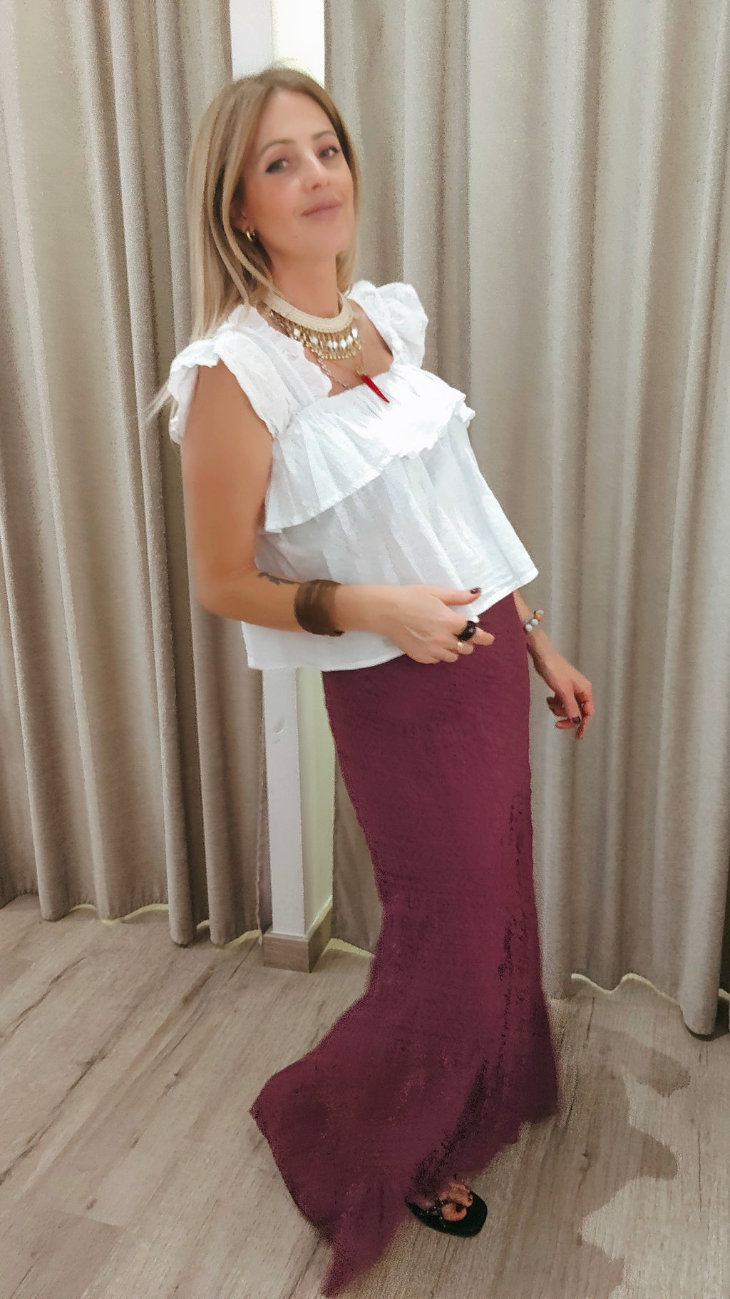 BLUSA BLANCA FRUNCES