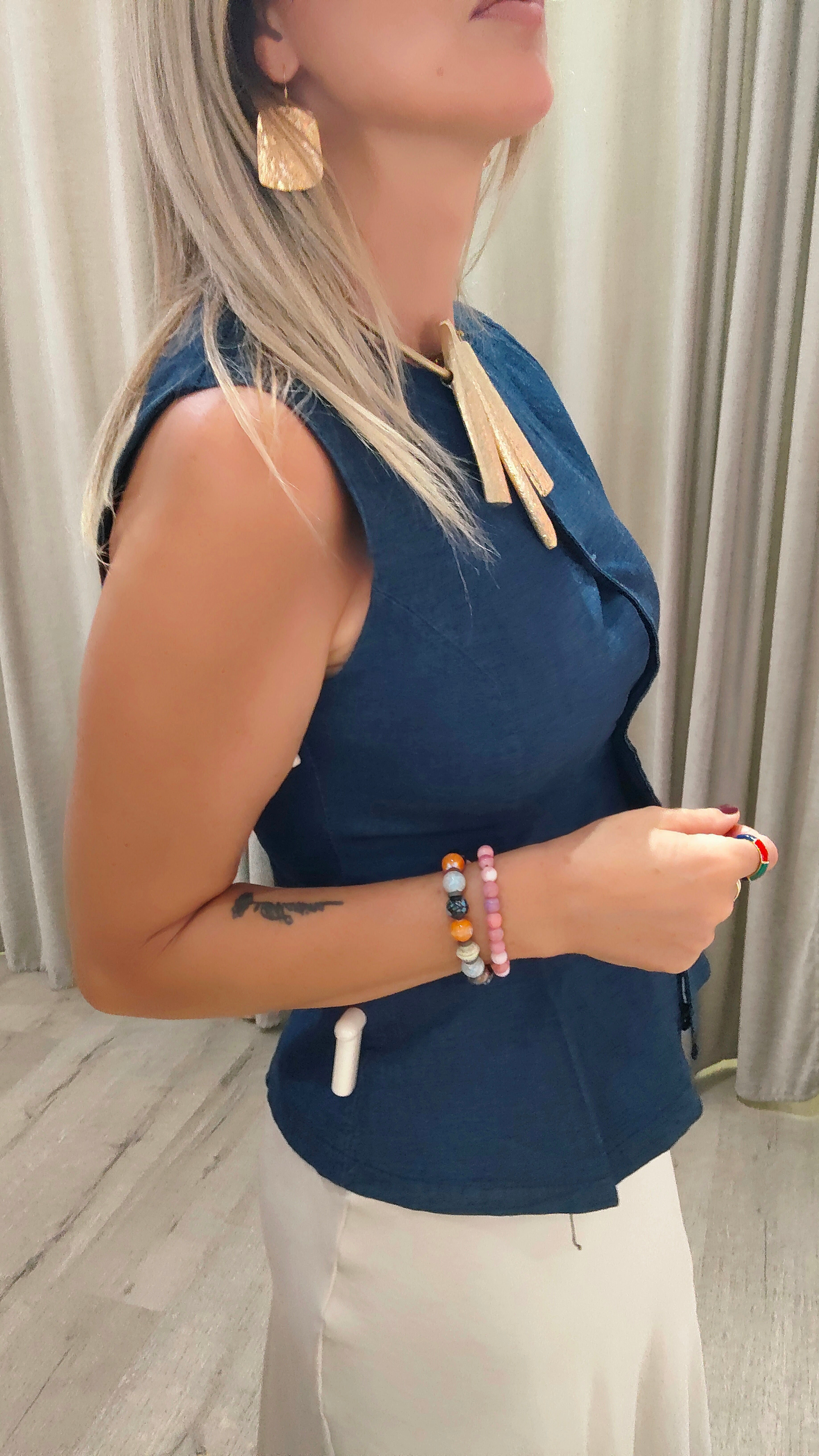 CHALECO DENIM ENTALLADO PEPLUM