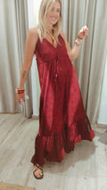 VESTIDO MAXI ESTAMPADO VOLANTE