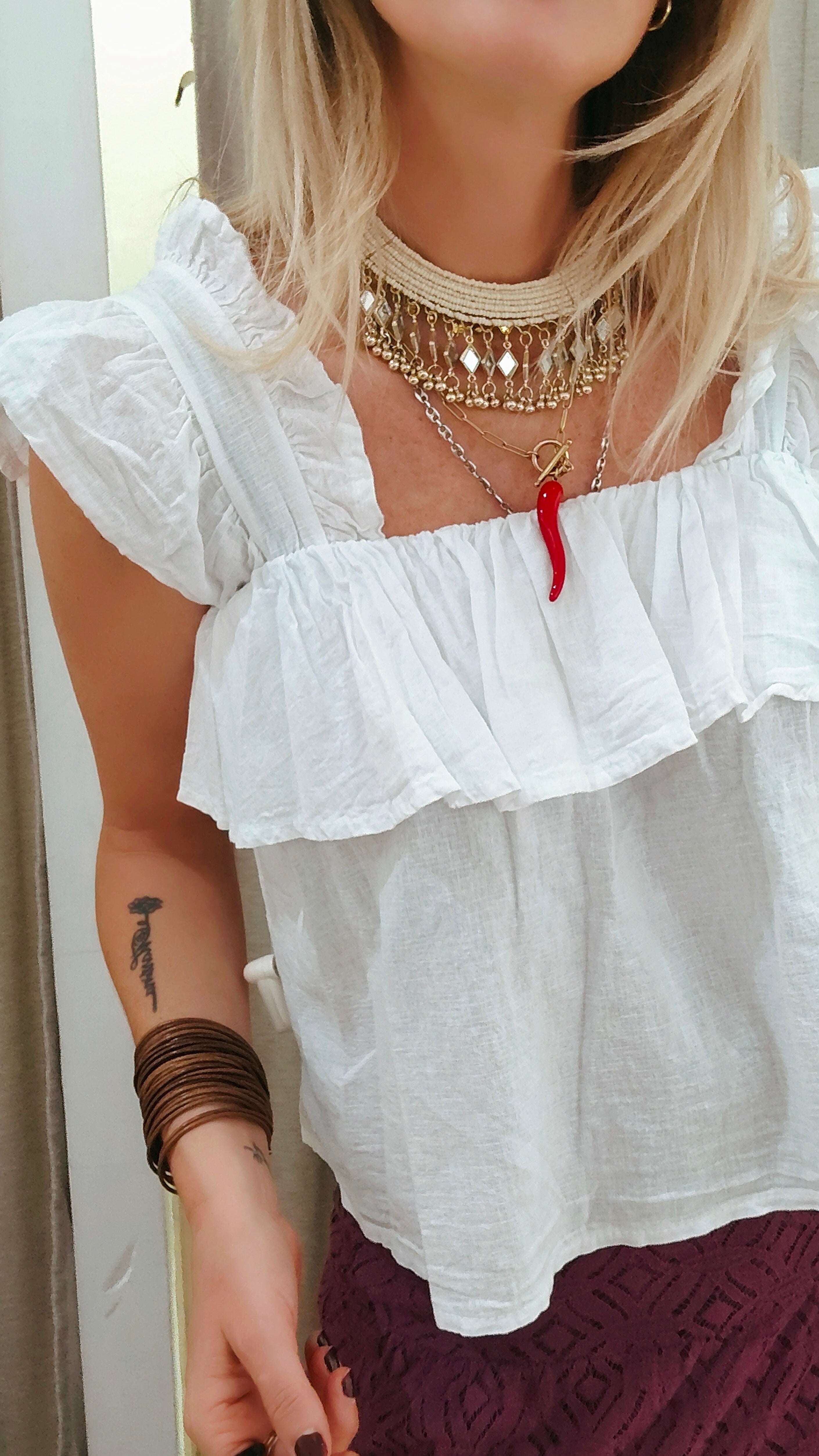 BLUSA BLANCA FRUNCES